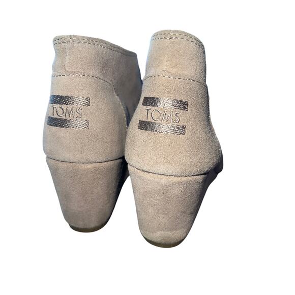 TOMS Sand Suede Lace Up Wedge Booties Women's Size 8.5 Cottage Boho Minimalist - Picture 6 of 8